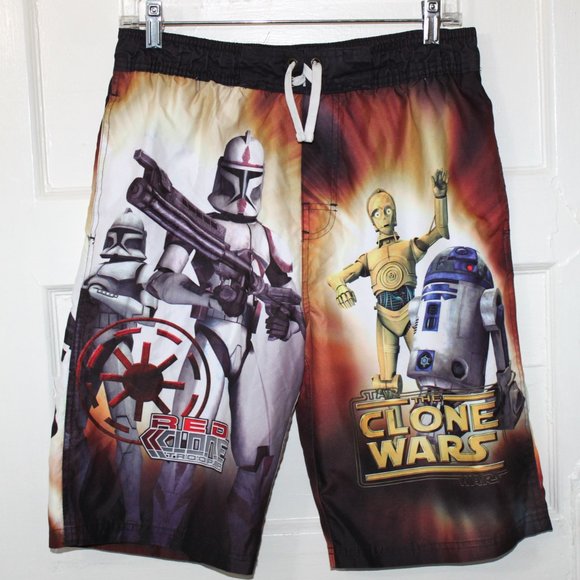 STARWARS Men's Graphic Long Swimwear Shorts Lucasfilm Ltd Size Large Pre-owned - Picture 1 of 9